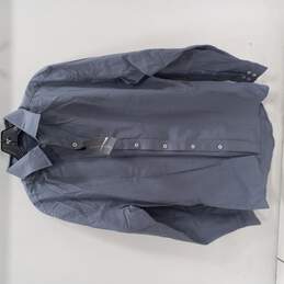 Bradley Allen Men's Grey/Blue Long Sleeved Button Up Middle Weight Dress Shirt (No Size) NWT
