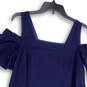 Womens Blue Square Neck Cold Shoulder Short Sleeve Mini Dress Size XS image number 3
