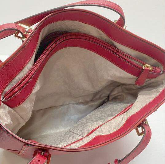 Michael Kors Saffiano Leather Jet Set Tote Red image number 3