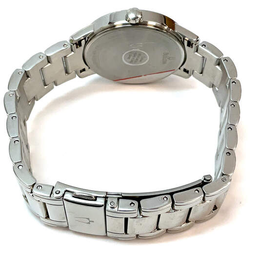 Designer Bulova C8331096 Silver-Tone Stainless Steel Analog Wristwatch image number 3