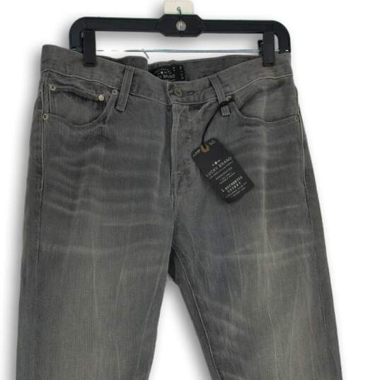 NWT Mens Gray Denim Medium Wash 5-Pocket Design Skinny Leg Jeans Size 31x34 image number 3