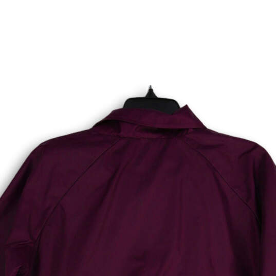 Womens Purple Long Sleeve Spread Collar Cropped Jacket Size Large image number 4