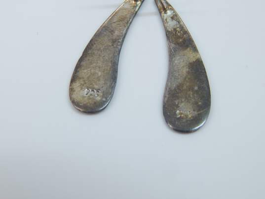 Artisan 925 Textured Teardrops Linked Collar Necklace Earrings & Bracelet Set image number 4