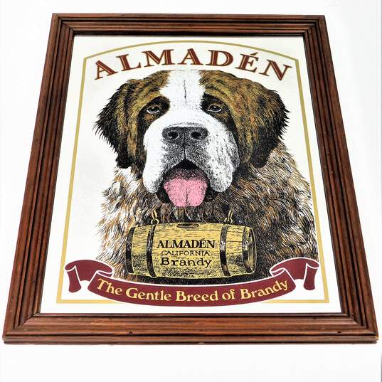 Vintage Almaden California Brandy Saint Bernard Mirror Bar Sign image number 1