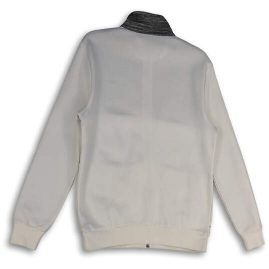 NWT Mens White Gray Long Sleeve Mock Neck Pockets Full-Zip Jacket Size S image number 3