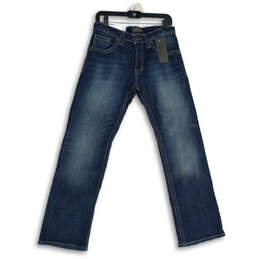 NWT Womens Blue Flex Denim Medium Wash Coin Pocket Straight Jeans Size 29