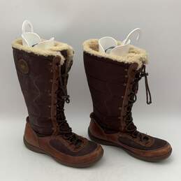 Ugg Womens Brown Round Toe Mid Calf Lace-Up Winter Boots Size 8