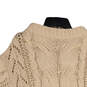 NWT Womens Beige Round Neck 3/4 Sleeve Pullover Sweater Size S image number 3