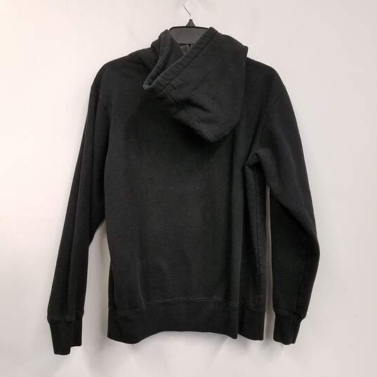 Mens Black Cotton Thermal Long Sleeve Pockets Full Zip Hoodie Size Medium image number 2