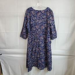 Talbots Blue & Red Paisley Patterned Cotton Long Sleeved Dress WM Size 18W NWT alternative image