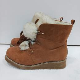 Women's Brown Fleece Lined Justfab Boots Size 8.5