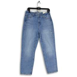 NWT American Eagle Womens Blue Denim Medium Wash Mid Rise Mom Jeans Size 10