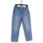 NWT American Eagle Womens Blue Denim Medium Wash Mid Rise Mom Jeans Size 10 image number 1