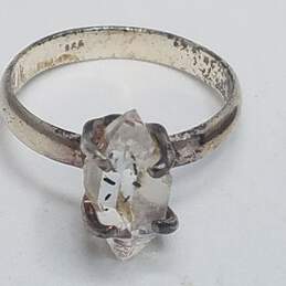 Sterling Silver Assorted Gemstone 5inch Cuff Bracelet & Sz 5 1/4-8.5 Ring Bundle 5pcs. 18.1g alternative image