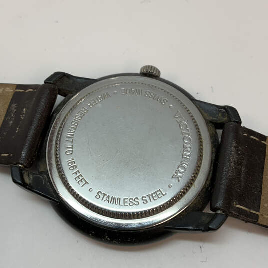 Designer Victorinox Swiss Army Silver-Tone Round Dial Analog Wristwatch image number 4