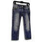 Womens Blue Denim Medium Wash Pockets Stretch Straight Leg Jeans Size 24 image number 1