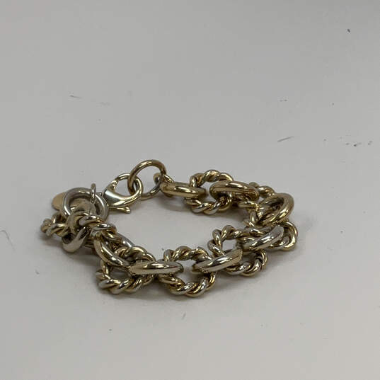 Designer J. Crew Two-Tone Lobster Clasp Round Twisted Link Chain Bracelet image number 1
