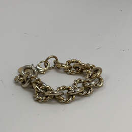 Designer J. Crew Two-Tone Lobster Clasp Round Twisted Link Chain Bracelet