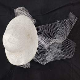 Vintage Satin Wide-Brimmed Bridal Hat alternative image