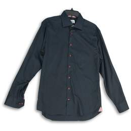 Stenstroms Mens Black Spread Collar Long Sleeve Dress Shirt Size 16 1/2