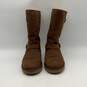 Ugg Womens Australia Brown Leather Mid Calf Pull-On Winter Boots Size 9 image number 3