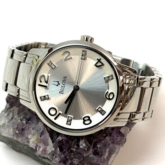 Designer Bulova C8331096 Silver-Tone Stainless Steel Analog Wristwatch image number 1