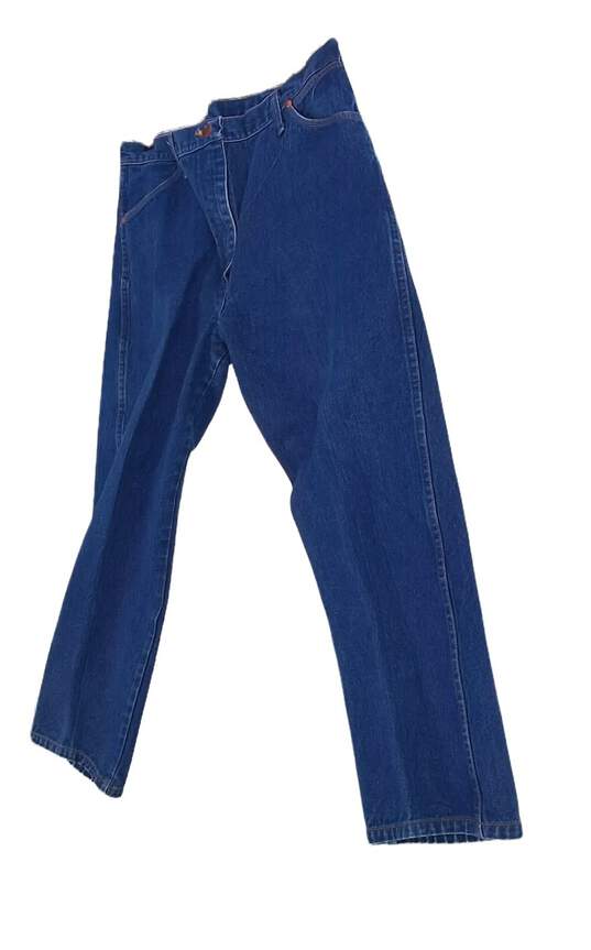 Mens Blue Medium Wash Pockets Denim Straight Leg Jeans Size 36x30 image number 3