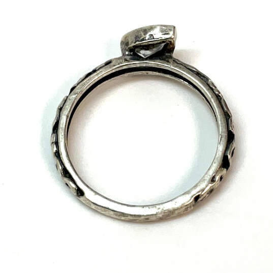 Designer Silpada 925 Sterling Silver Cubic Zirconia Belle Fleur Band Ring image number 3