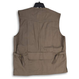 NWT Mens Gray Sleeveless V-Neck Flap Pocket Full-Zip Vest Size X-Large alternative image