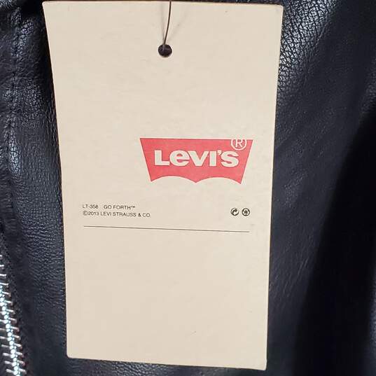 Levi's Women Black Faux Leather Jacket L NWT image number 5