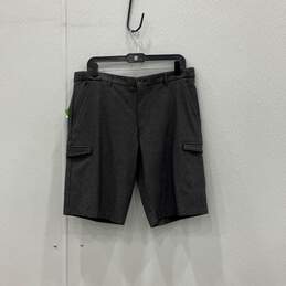 NWT Hugo Boss Mens Gray Flat Front Slash Pocket Cargo Shorts Size 34R
