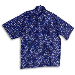 NWT Mens Blue Guitar Print Collared Short Sleeve Button-Up Shirt Size XL alternative image