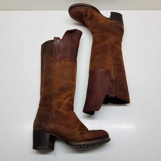 Frye Brown Suede and Leather Boots Women's size 8.5B image number 3
