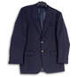 Mens Blue Long Sleeve Notch Collar Single Breasted Two-Button Blazer Sz 40 image number 1
