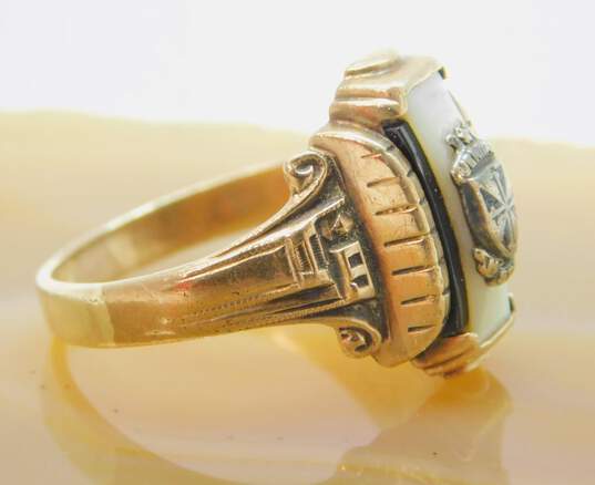 10K Yellow Gold Mother Of Pearl Veritas High School 1991 Class Ring 5.6g image number 2