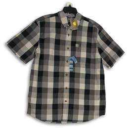 NWT Carhartt Mens Multicolor Plaid Spread Collar Button-Up Shirts Size Large
