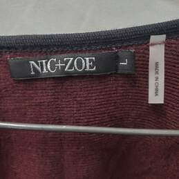 Nic & Zoe Women's Colorblock Deep V-Neck Cardigan Sweater Size L alternative image