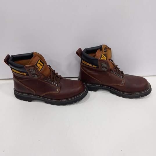 CAT Caterpillar Inc Men's 60518 Brown Leather Steel Toe Work Boots Size 9M image number 2