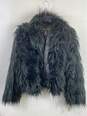 INC International Black Faux Fur Coat - Size Medium image number 1