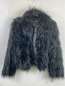 INC International Black Faux Fur Coat - Size Medium
