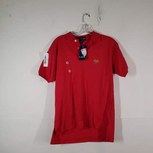 NWT Mens Cotton Regular Fit Short Sleeve Collared Golf Polo Shirt Size Medium image number 1