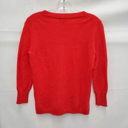 J. Crew WM's 100% Cashmere Red Crewneck Sweater Size XS alternative image