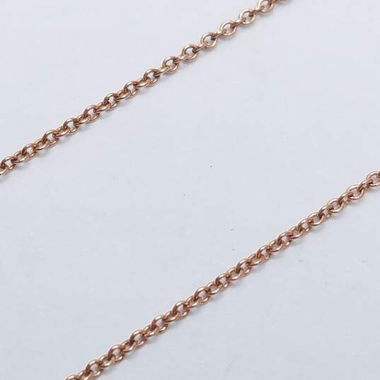 Rose Gold Filled Diamond Disc Pendant Necklace 1.4g image number 2