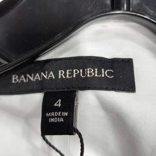 Banana Republic White Long Sleeve Tie Dress Size 4 NWT image number 2