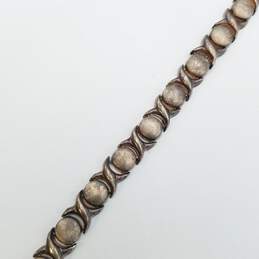 Sterling Silver ( XO ) Link Textured 7in Bracelet 12.0g