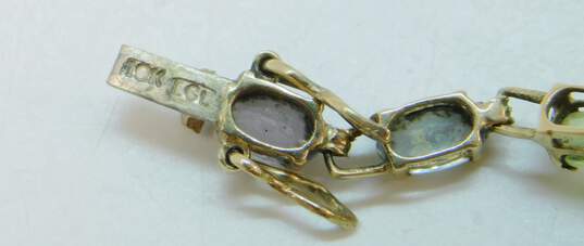 10K Yellow Gold Semi Precious Gemstone Tennis Bracelet 3.9g image number 3
