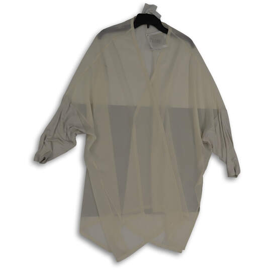 NWT Womens Beige Dolman Sleeve Asymmetric Open Front Cardigan Top Size 3X image number 1