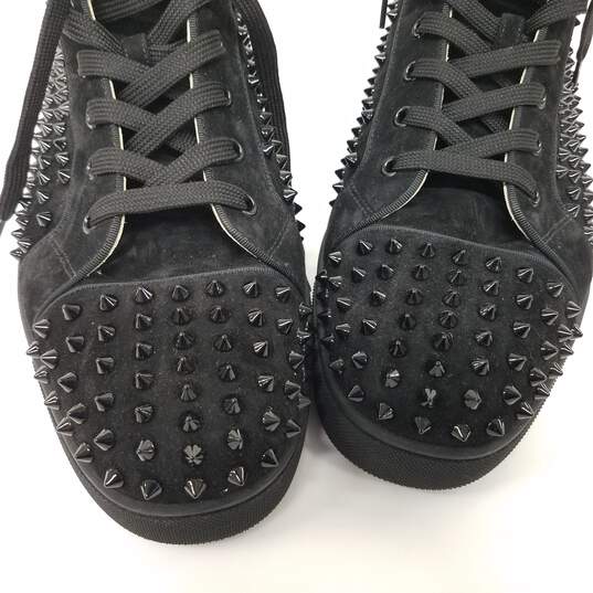 Christian Louboutin Louis Black Veau Velours Studded High Tops Men's Size 13 image number 4