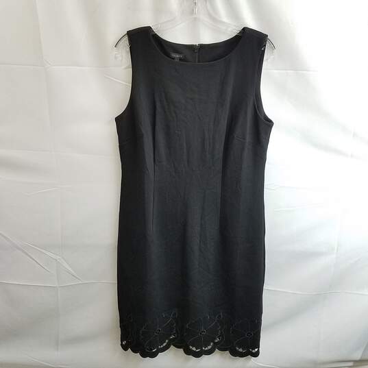 Talbots Women's Black Rayon Embroidered Bottom Sleeveless Dress Size 12 image number 1