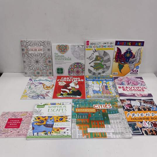 Lot of 12 Assorted Coloring Books image number 1